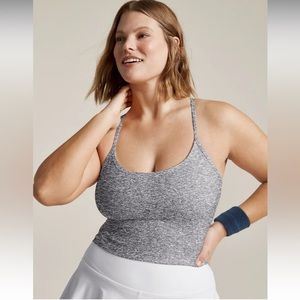 Beyond Yoga Spacedye Slim Racerback Cropped Tank in Charcoal